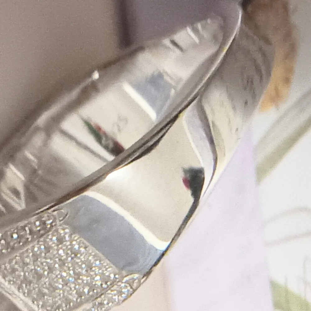 MOISSANITE BAND RING 925 STERLING SILVER ADJUSTABLE 9-12